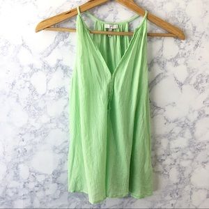 Joie Green Halter 100% Cotton Tank Top